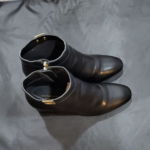 LIZ CLAIBORNE LC MALCOMB ALMOND TOE BLOCK HEEL BOOTIE - Picture 7 of 15